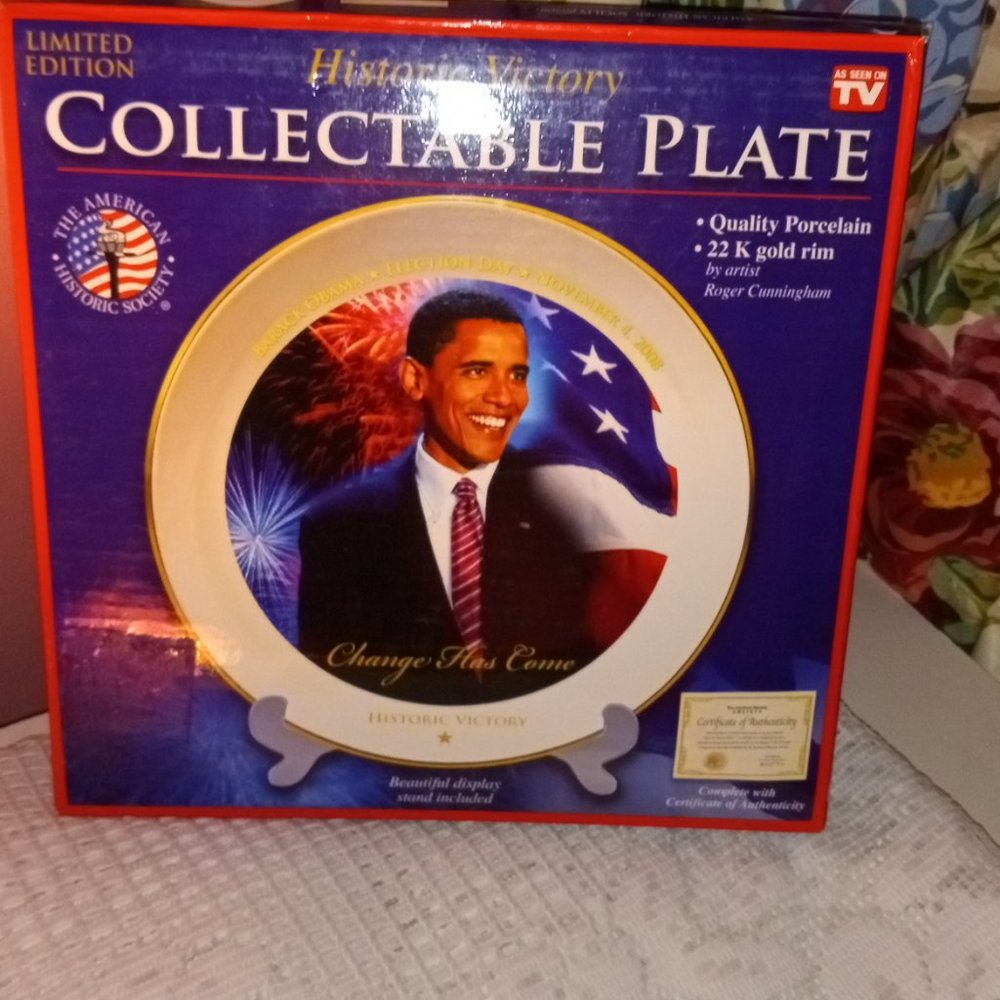 COPY - Barack Obama Historic Victory Commemorative Collectible Decorative Plate…